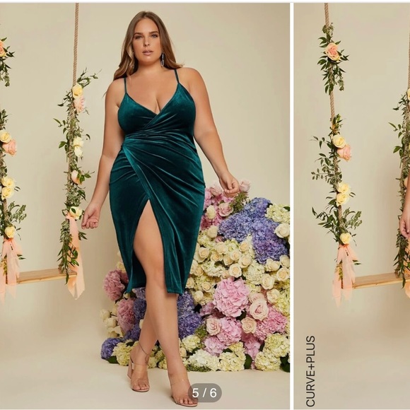 SHEIN | Dresses | Green Dress Plus Size | Poshmark